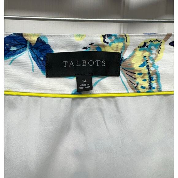 Talbots Pencil Skirt, Butterfly Pattern on White Cotton, Lined, Women's Size 14 - Picture 4 of 4